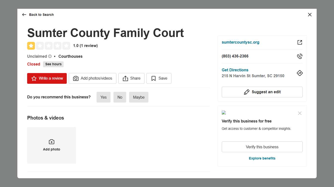 SUMTER COUNTY FAMILY COURT - Updated January 2026 - 215 N Harvin St, Sumter, South Carolina - Courthouses - Phone Number - Yelp