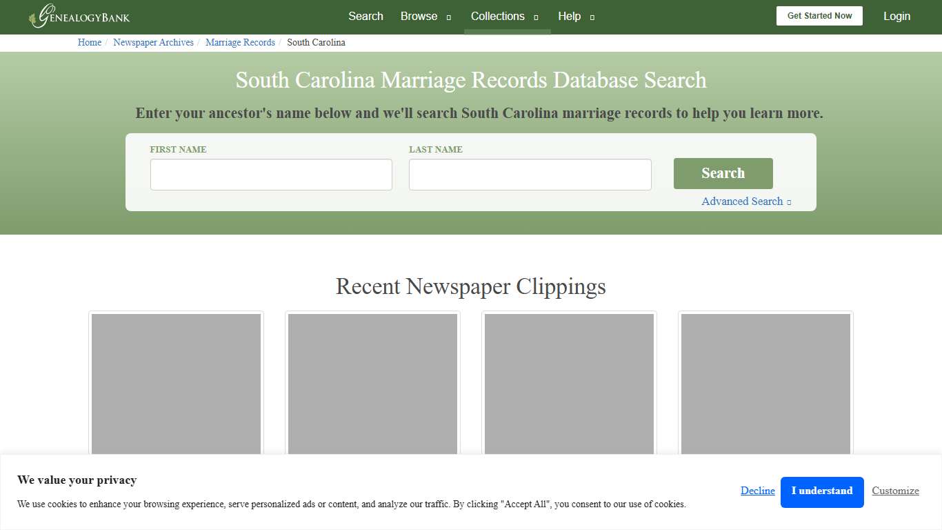 Public Marriage Records in South Carolina GenealogyBank